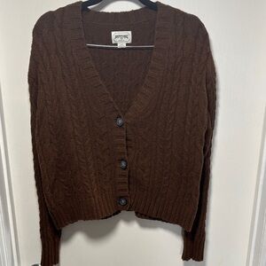 American Eagle Outfitters Chocolate Cardigan Sweater size large